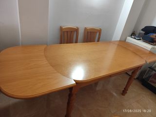 Mesa + 6 sillas madera maciza