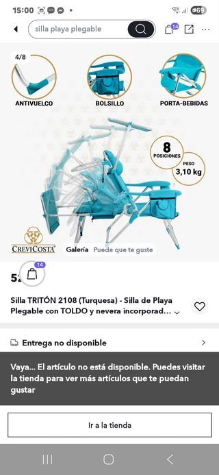 Silla TRITÓN 2108 Plegable con Toldo