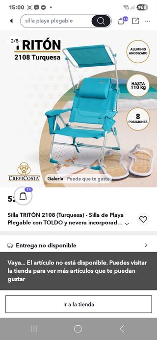Silla TRITÓN 2108 Plegable con Toldo