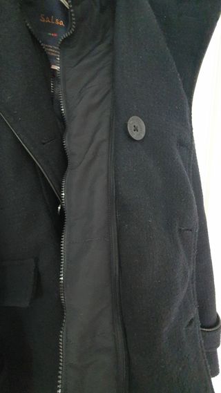 Abrigo Salsa Jeans azul, talla M, muy elegante