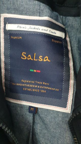 Abrigo Salsa Jeans azul, talla M, muy elegante