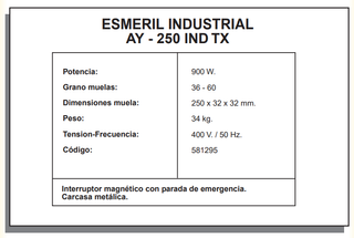 AYERBE ESMERIL INDUSTRIAL AY-250 IND TX -581295