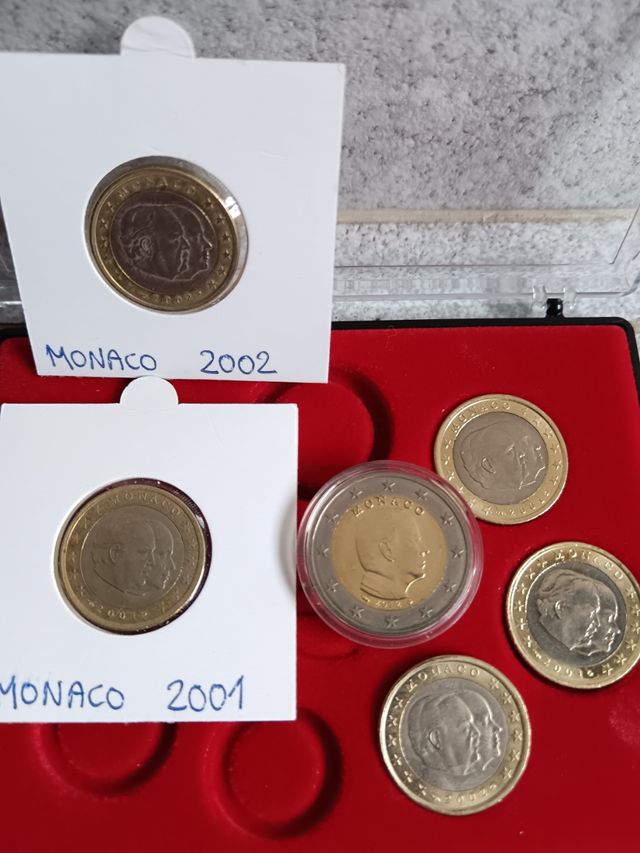 Monedas Mónaco Andorra varios años