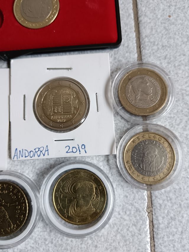 Monedas Mónaco Andorra varios años