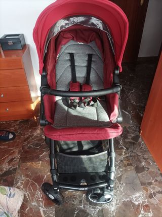 Carrito bebé Jane: capazo burdeos y gris