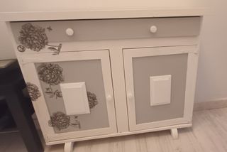 Recibidor vintage blanco y gris