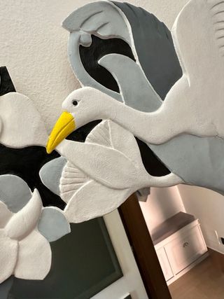 Specchio legno bianco e grigio