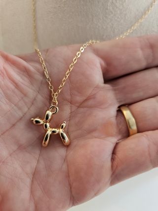 Collar Perro Globo Acero Dorado