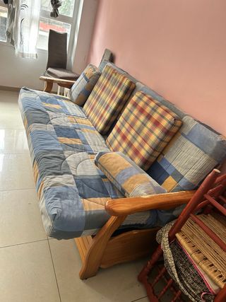 Sofá cama madera antiguo