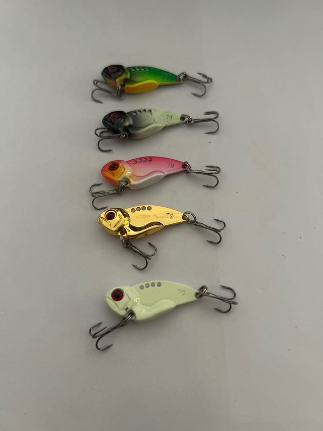 lote de 5 Señuelos Pesca de 7 gr tipo hoja