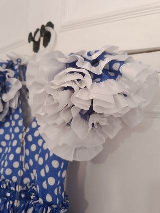 Traje gitana niña lunares azul