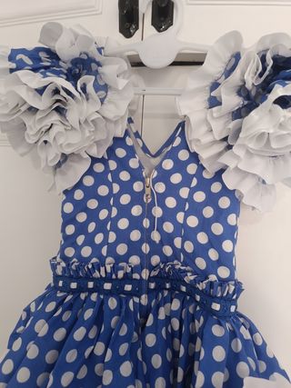 Traje gitana niña lunares azul