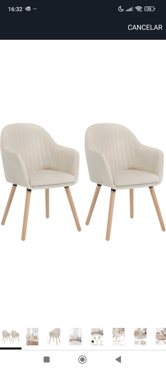 2 Sillas Comedor Beige Vintage nuevos