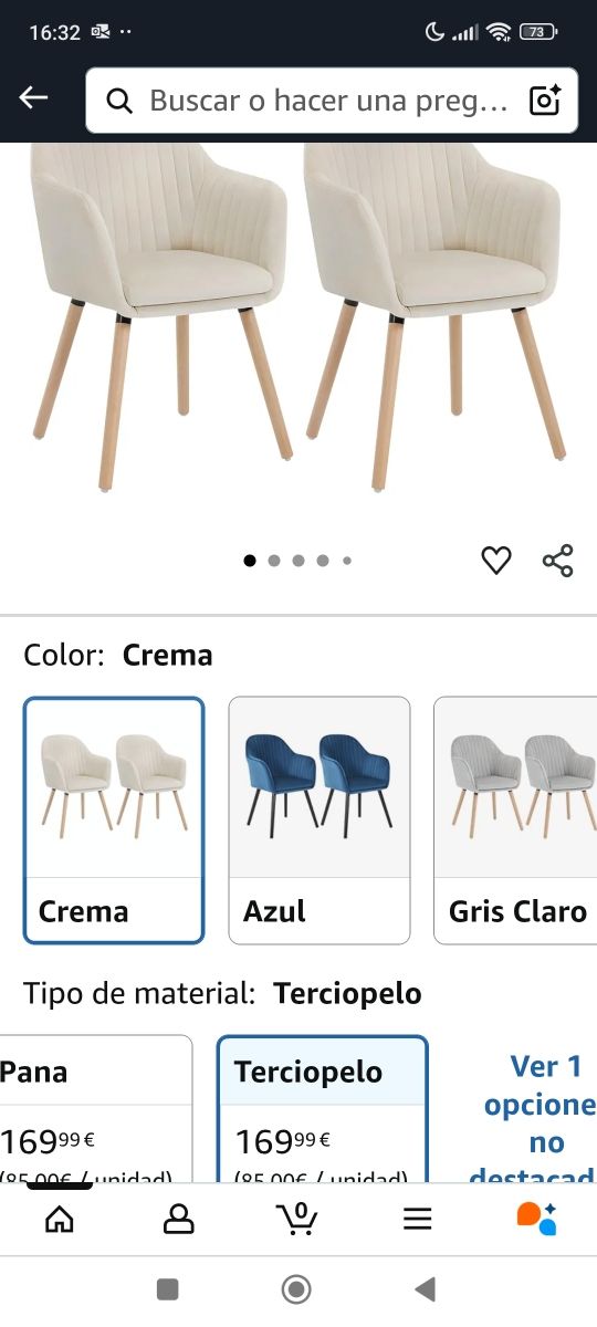 2 Sillas Comedor Beige Vintage nuevos