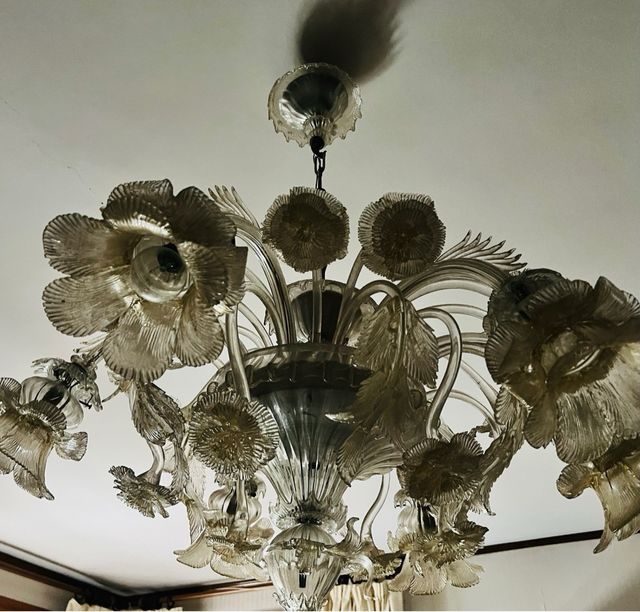 Lampadario Murano floreale vetro