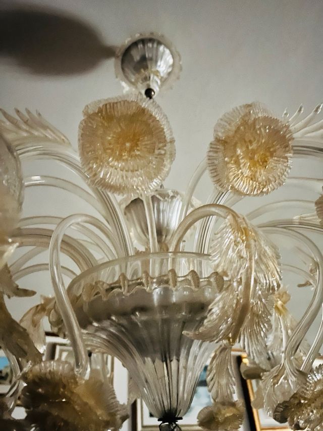 Lampadario Murano floreale vetro