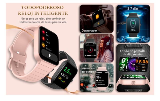 Smartwatch Mujer Rosa - Reloj Inteligente