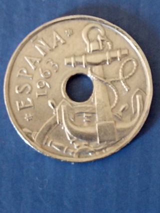 Moneda España 1963 - 50 céntimos, los dos Reales,