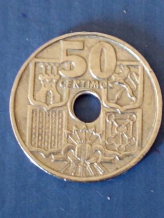 Moneda España 1963 - 50 céntimos, los dos Reales,