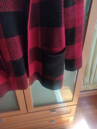 Chaqueta cuadros roja-negra talla S