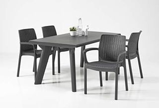 4 Sillas Keter Bali Jardín Negro