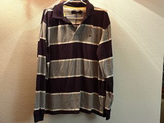 Polo rayas gris-negro | Hombre