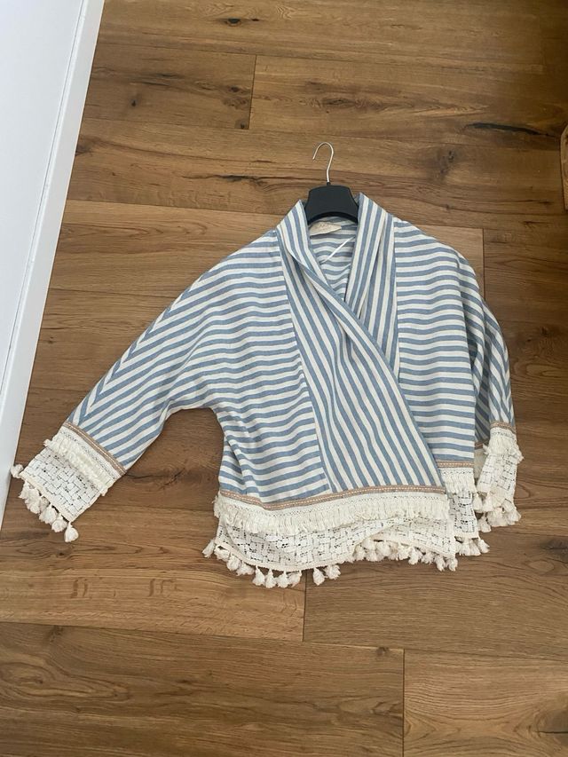 Kimono KAOS Jeans blu a righe