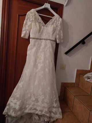 Vestido novia encaje blanco