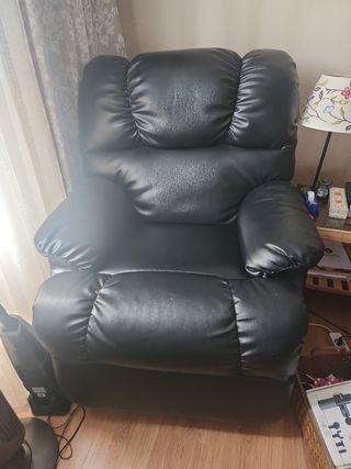 Sillón reclinable piel sintética negro