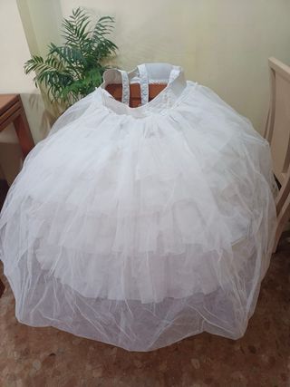 Cancan Fallera Blanco - Rizado