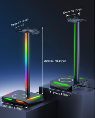 Soporte Auriculares RGB con Carga Inalámbrica