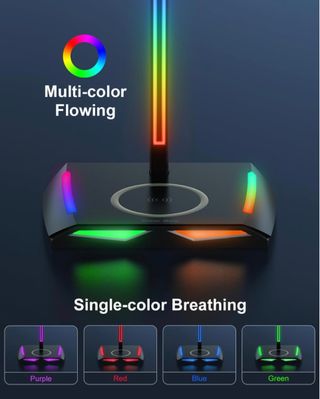 Soporte Auriculares RGB con Carga Inalámbrica