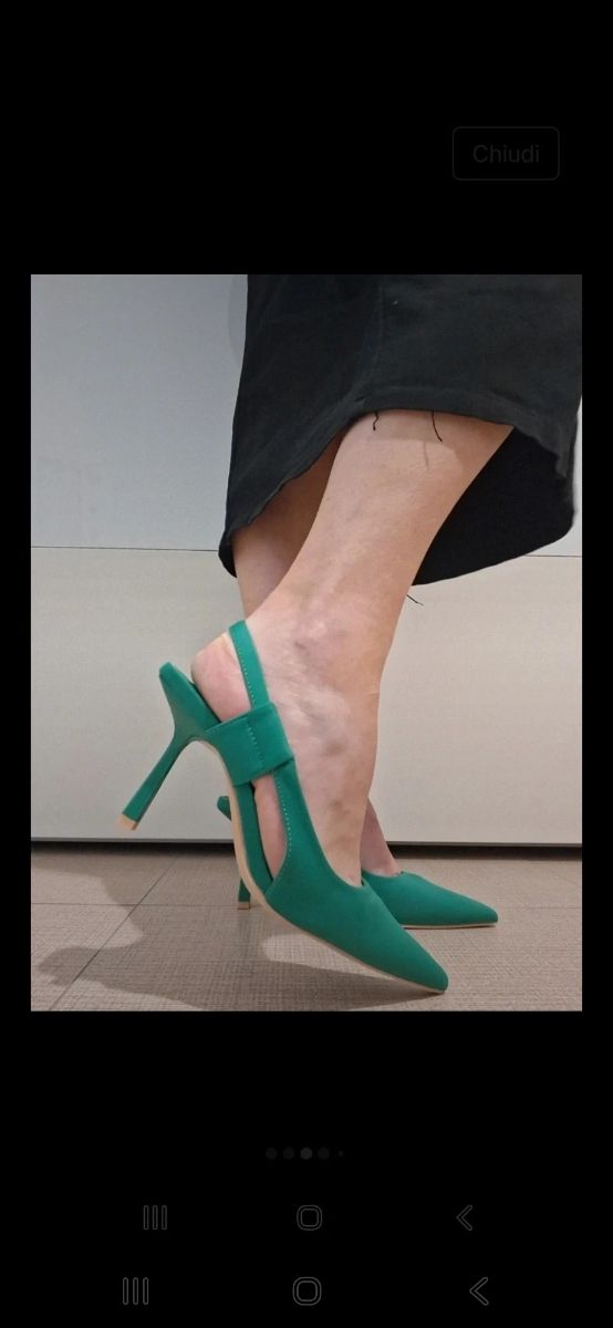 Scarpe tacco verde 38