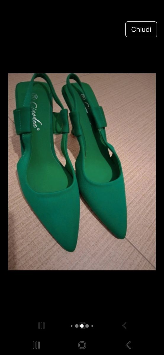 Scarpe tacco verde 38