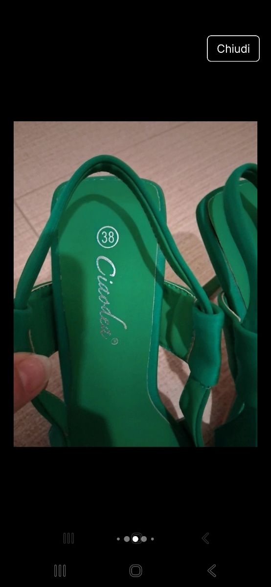 Scarpe tacco verde 38