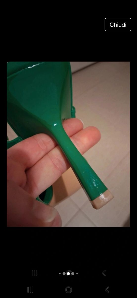 Scarpe tacco verde 38