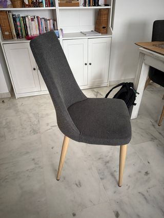 6 sillas comedor grises - madera- gama alta