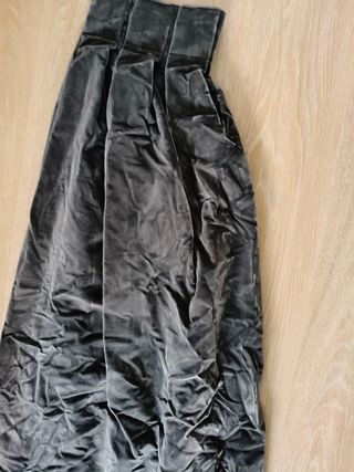 Cortina terciopelo gris marron