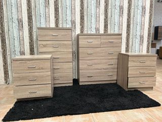 Pack Dormitorio - Comoda, Sinfonier, 2 Mesitas 