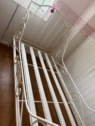 Cama beige metal - estilo vintage