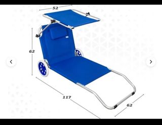Hamaca Plegable Azul con Ruedas