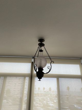 Lámpara techo vintage metal y cristal