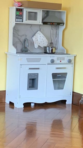 Cocina juguete madera blanca