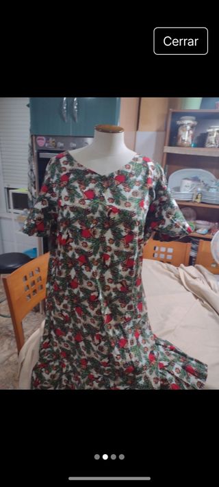 Vestido navideño verde y rojo