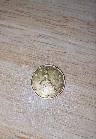 Moneda 20 céntimos Italia 2002