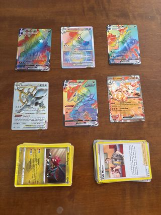 6 cartas Pokémon brillantes + extras