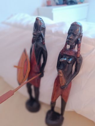2 Figuras Madera Tribales Africanas