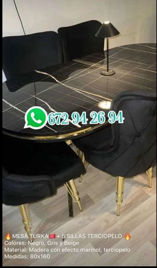 Mesa TURKA 🇹🇷 con 6 sillas OFERTA ✅