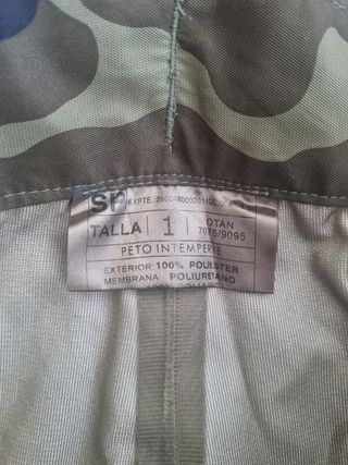 Pantalones militares impermeables
Talla 1 C1,