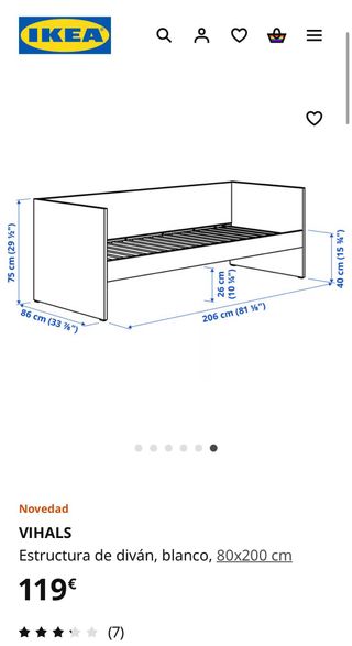 Estructura diván IKEA VIHALS 80x200cm